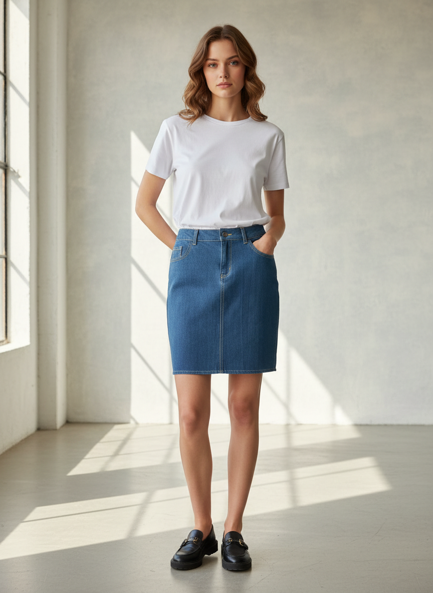 Patron de couture Jupe droite jeans - 4