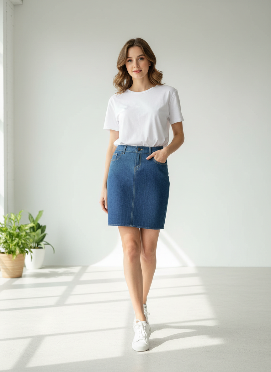 Patron de couture Jupe droite jeans - 3