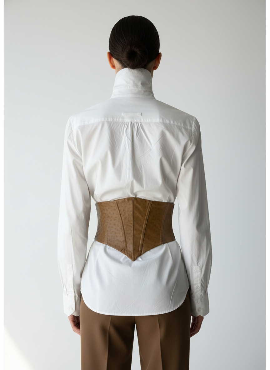 Corset ceinture oprahbeige en similicuir