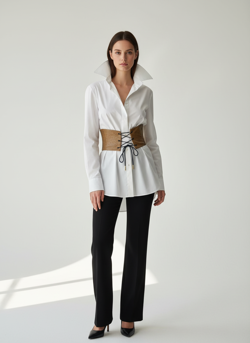 Corset ceinture oprahbeige en similicuir