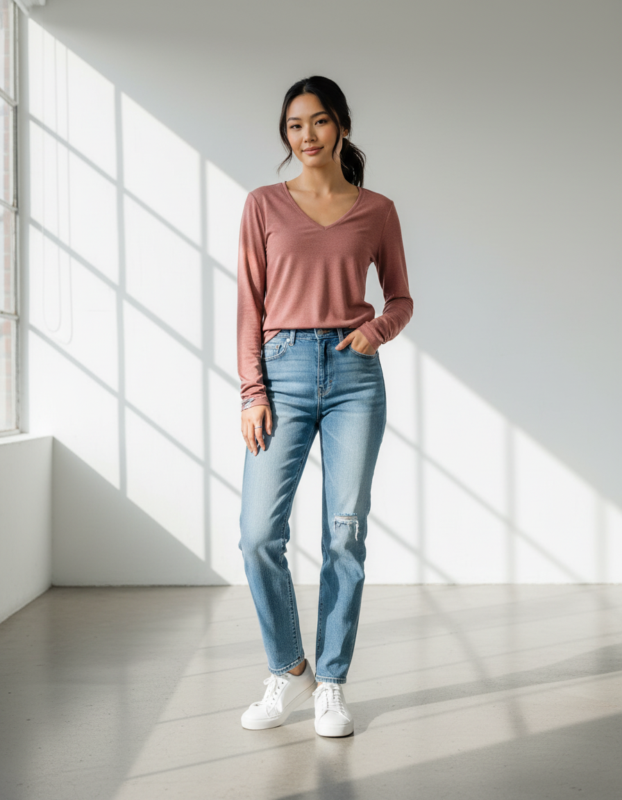 T shirt Manches longues avec trou pour pouce apparent - 3