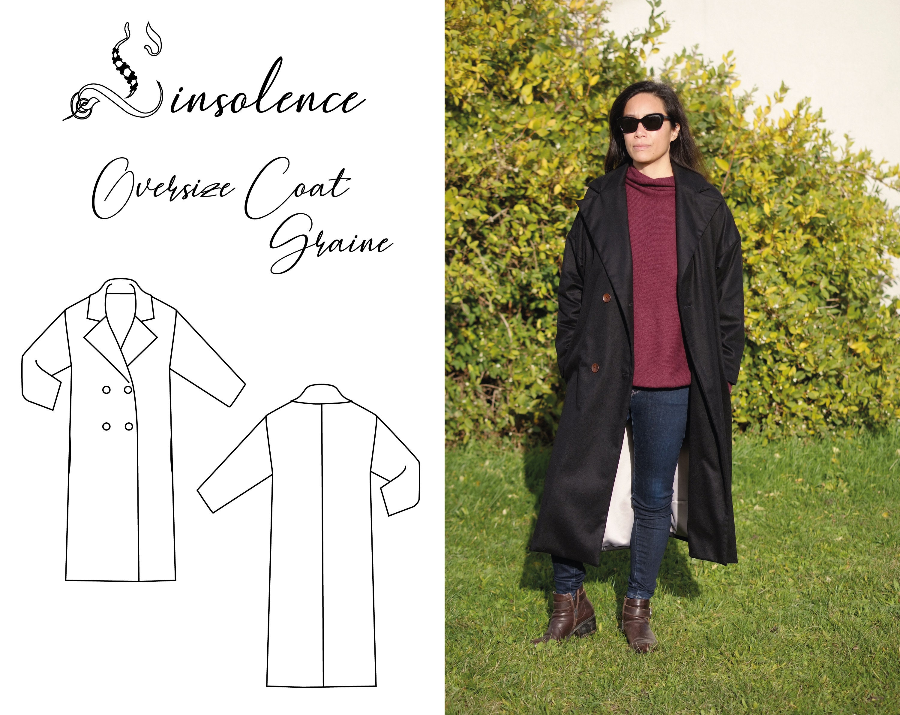 Sewing pattern Oversize coat Graine - 9