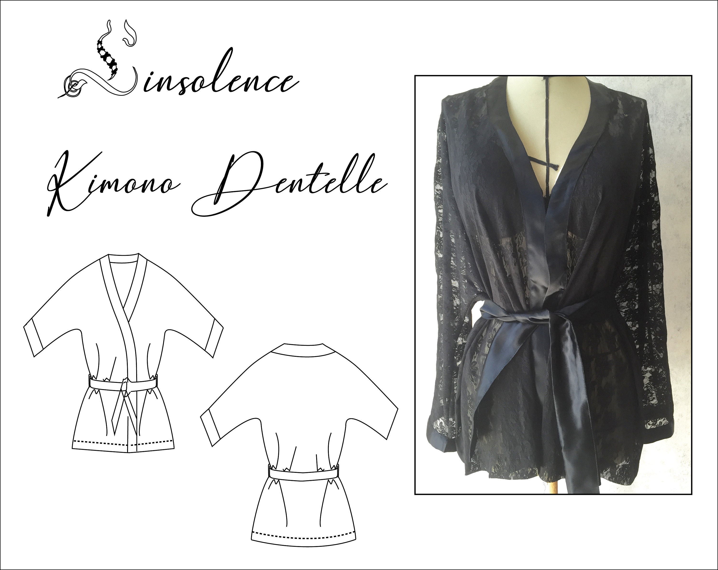 Patron de couture Kimono dentelle lingerie femme - 12