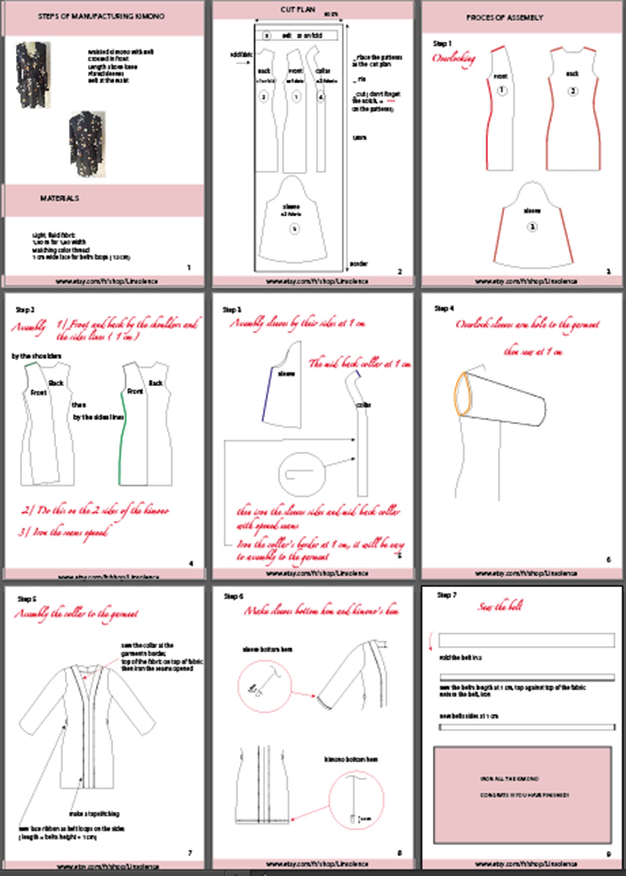 Patron de couture Kimono long - 11