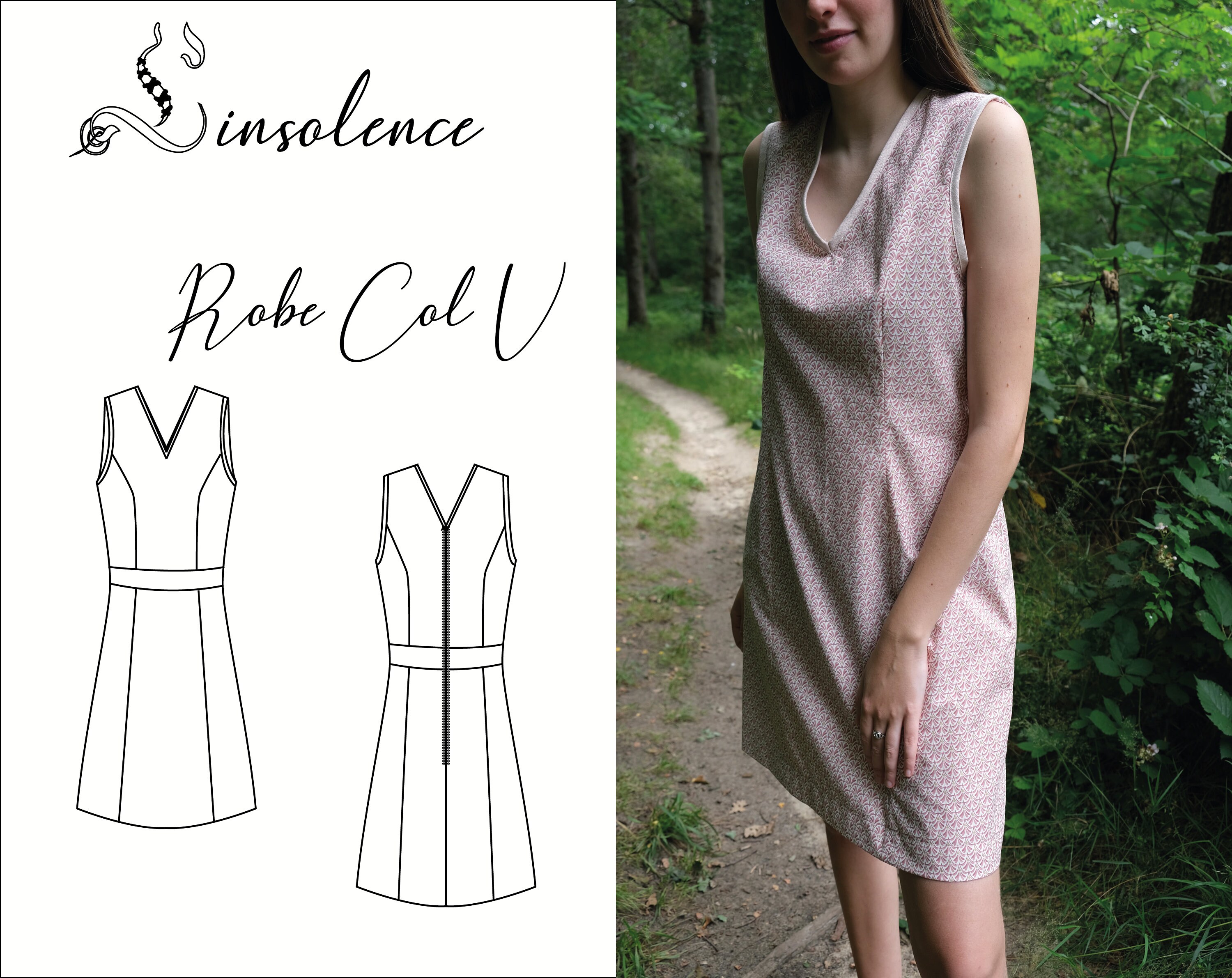 Patron de couture Robe chasuble col V - 5