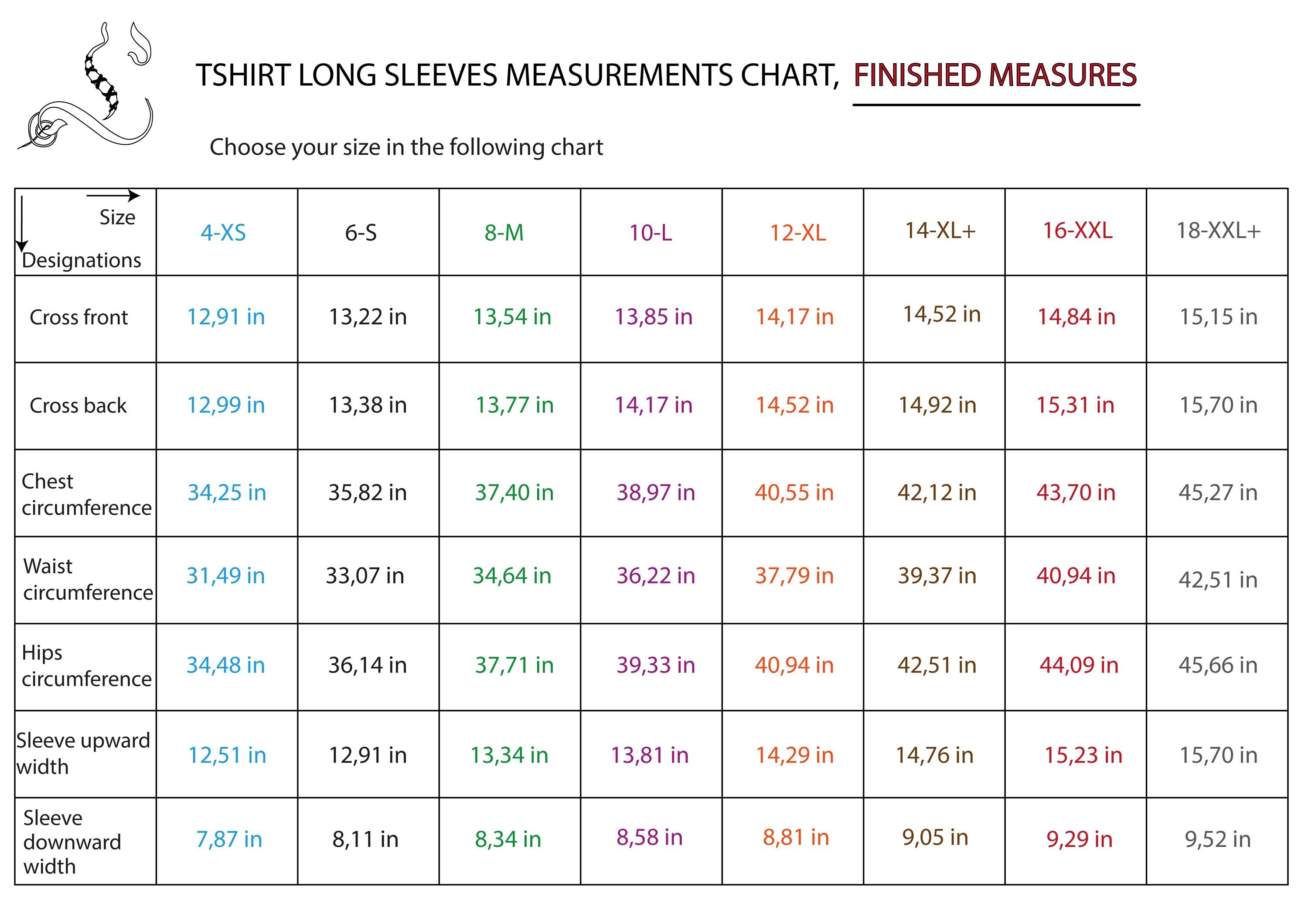 Sewing pattern Long sleeve T shirt - 12
