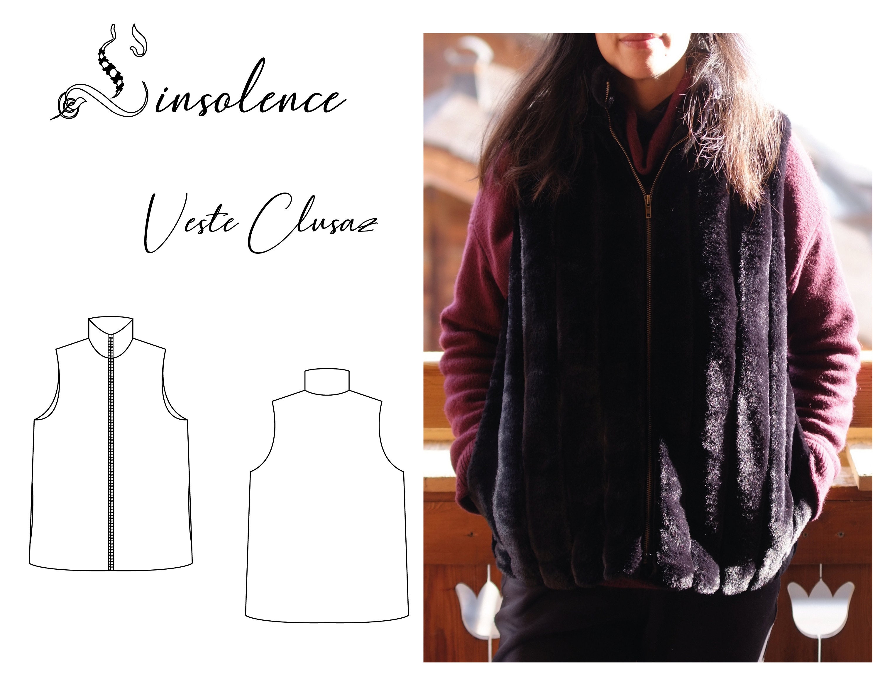 Patron de couture veste Fausse fourrure Clusaz - 7