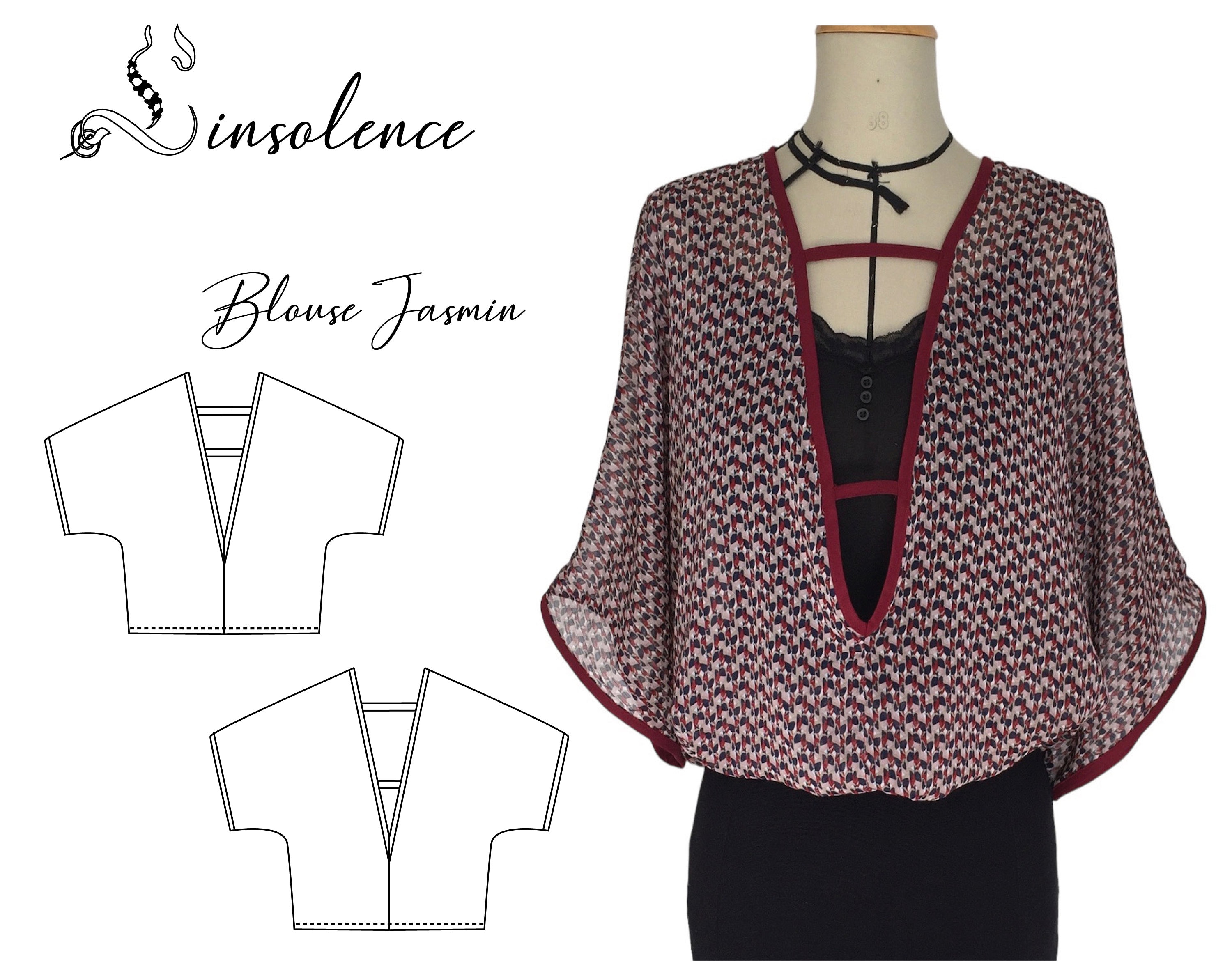 Blouse Jasmin short dolman sleeve top - 10