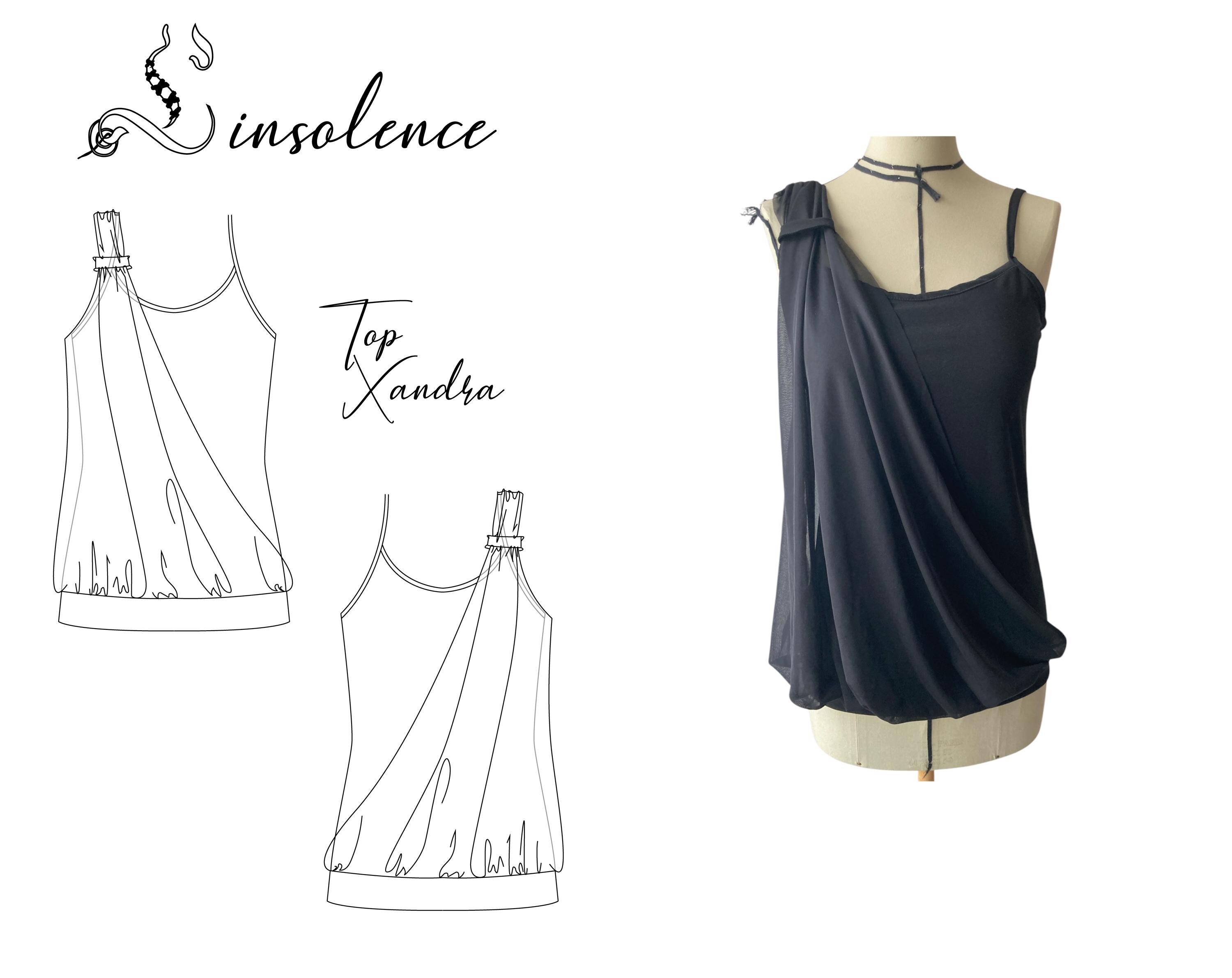 Top sewing pattern with drape Xandra - 4